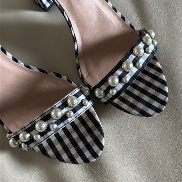 Madden Girl black white checkered pearl heels - Picture 3 of 5